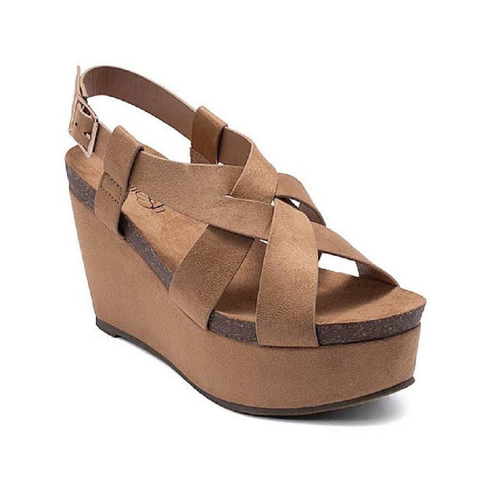 Refresh Brown Gracie Wedge Sandals